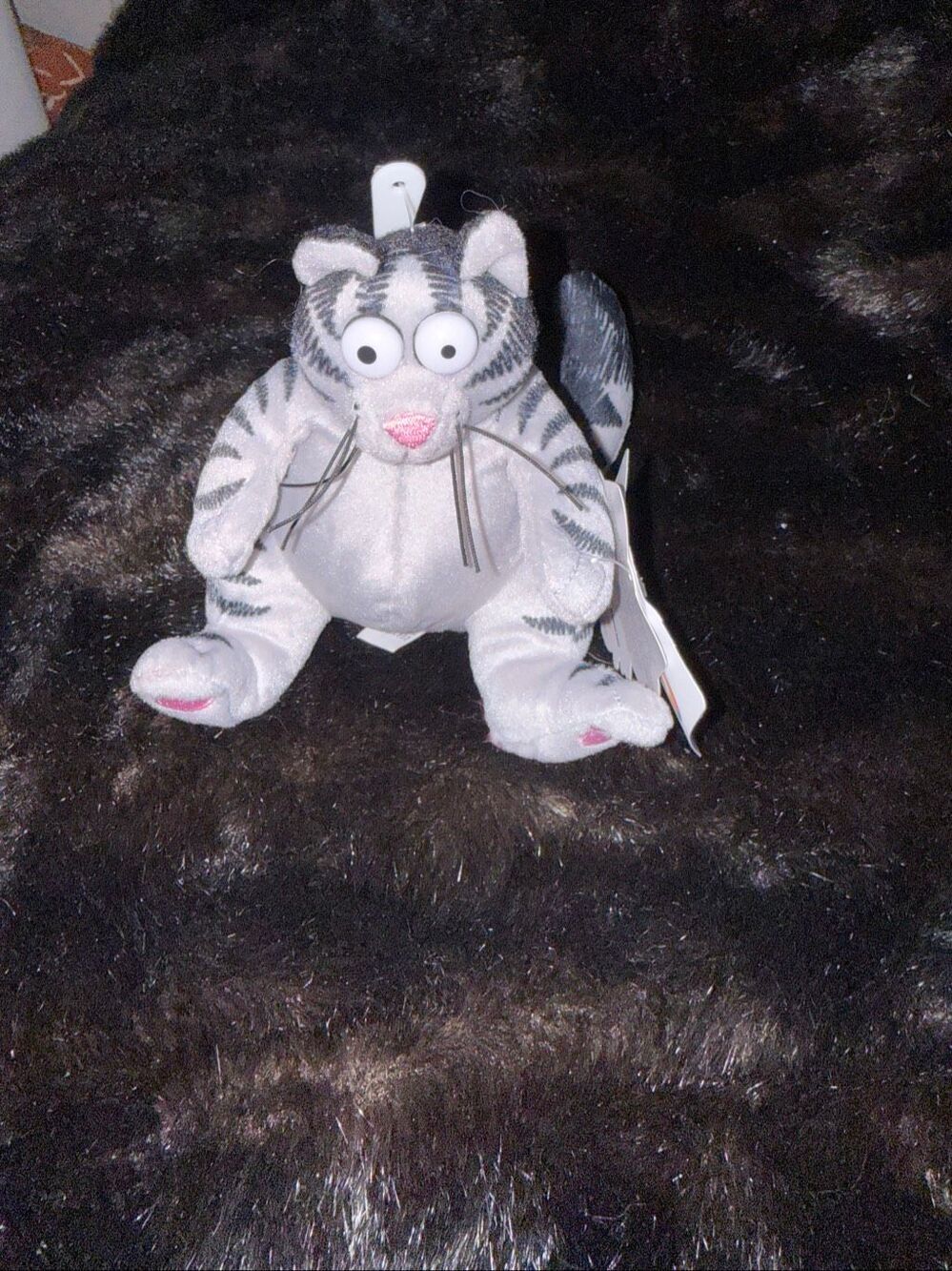 Rare Kliban Plush Crazy Shirts Tabby Cat Gray black Stuffed Animal 6" New